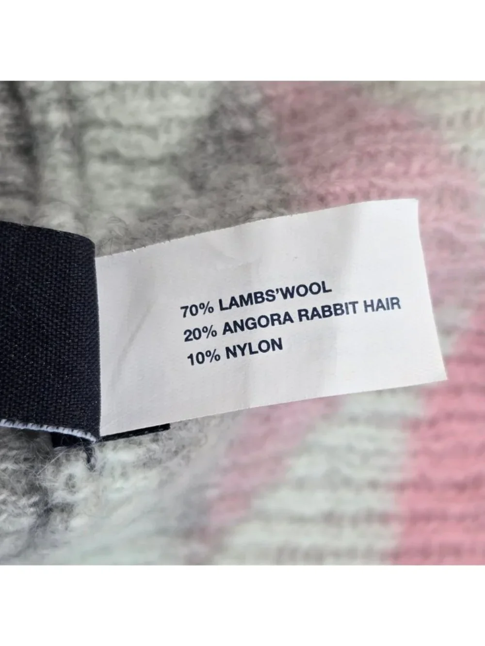 Gap Argyle Lambswool Rabbit Blend Scarf Pastel Multicolor Angora